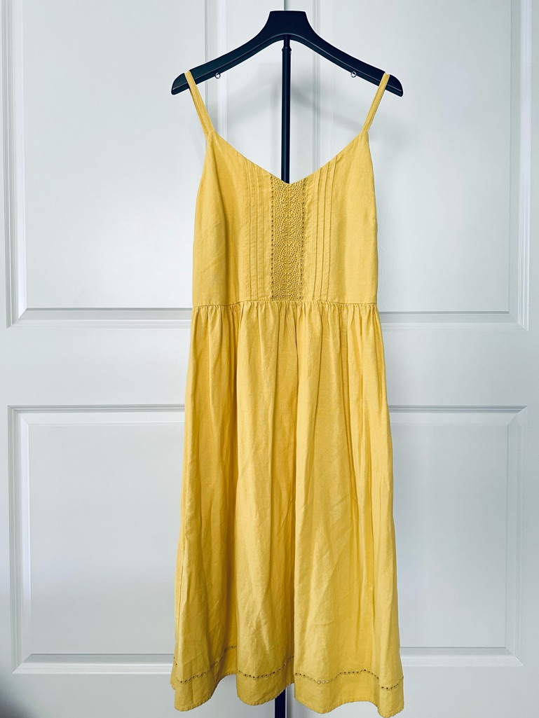 Old Navy Cami Spaghetti Strap Yellow Midi Dress Size Xl